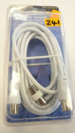 4 Meter coaxial flylead with back to back coiaxel connector