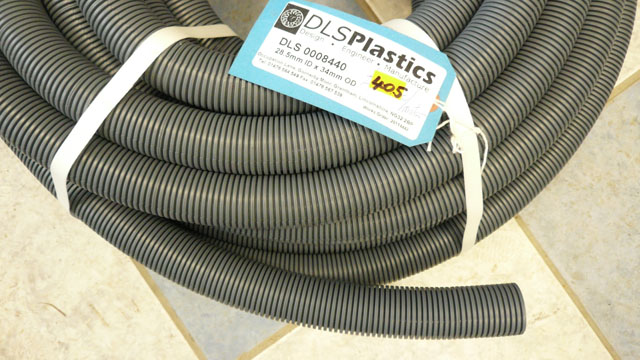 Convoluted waste hose